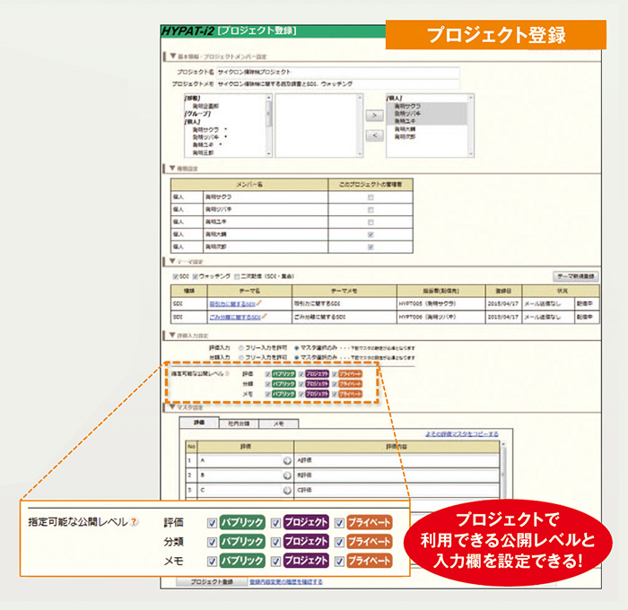 プロジェクト登録